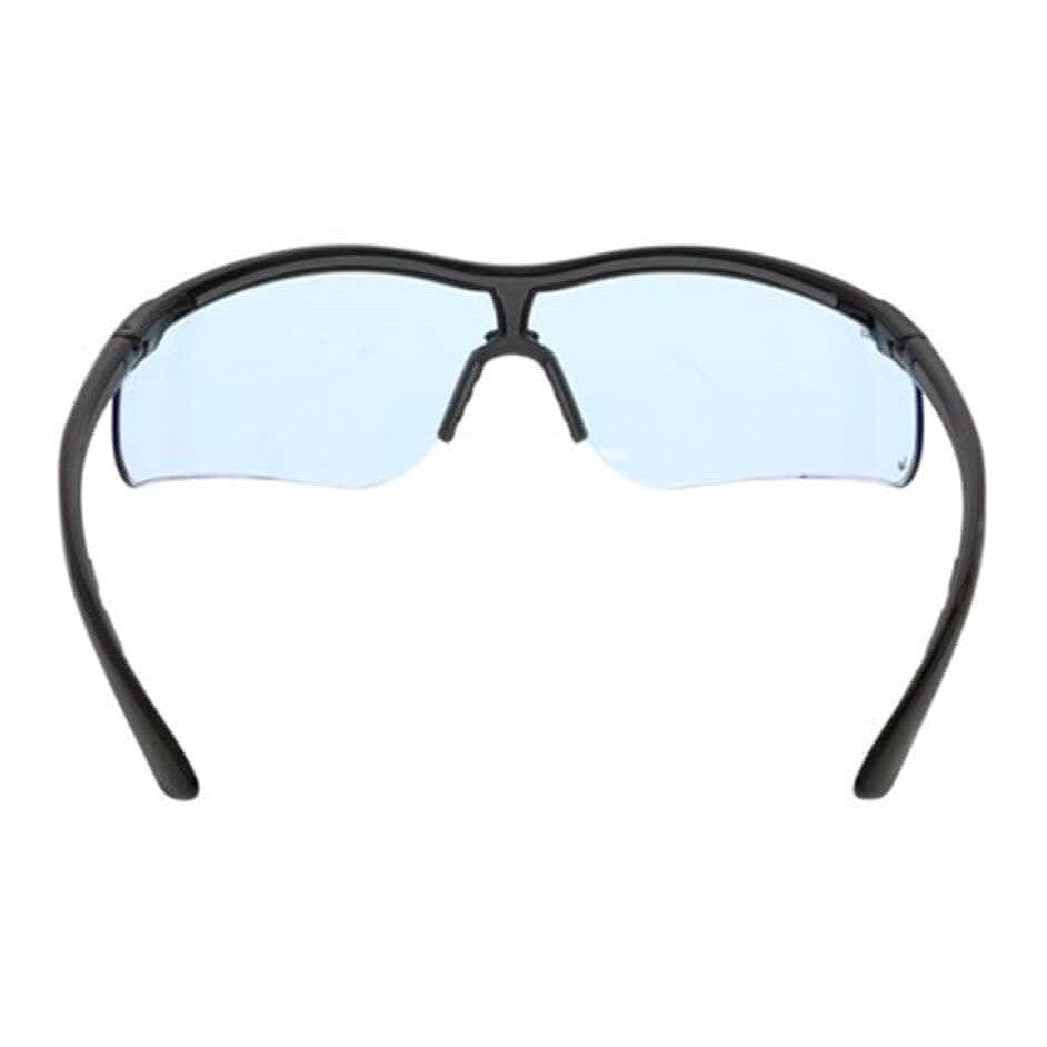 MCR Safety Klondike KD7 Safety Glasses with Black Frame and Light Blue UV-AF Lens KD713AF - Back View