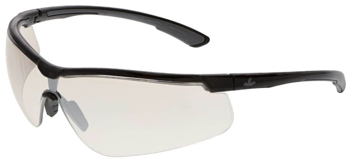 MCR Safety Klondike KD7 Safety Glasses with Black Frame and Indoor-Outdoor Mirror UV-AF Lens KD719AF