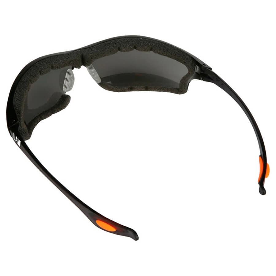 MCR Safety Law LW3 LW312AF Safety Glasses Foam-Lined with Gray Anti-Fog Lenses Top View