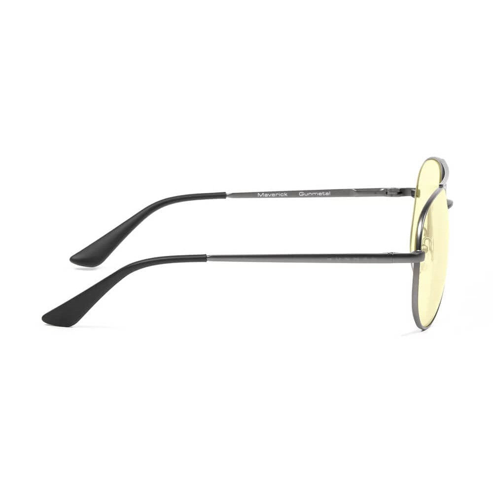 Gunnar Maverick Computer Glasses with Gunmetal Frame and Amber Lens - Side