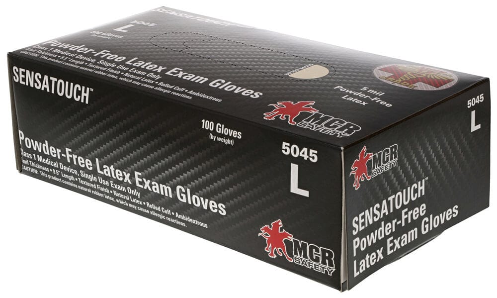 MCR SensaTouch Disposable Gloves, Natural Latex, Medical Grade, Powder Free, 5-Mil (Box 100) - Box