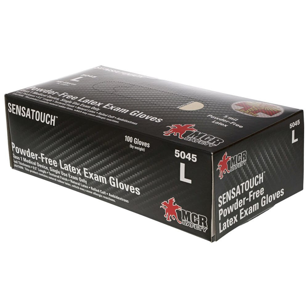 MCR SensaTouch Disposable Gloves, Natural Latex, Medical Grade, Powder Free, 5-Mil (Box 100) - Box