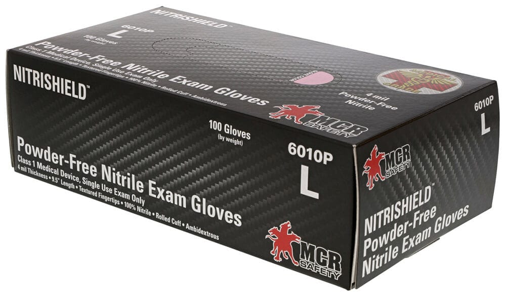 MCR NitriShield 6010P Disposable Gloves, Pink, Medical Grade, Powder Free, 4 Mil (Box 100) - Box