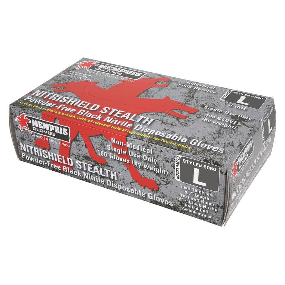 MCR NitriShield Stealth Disposable Industrial-Grade 3-mil Nitrile Gloves - Box of 100