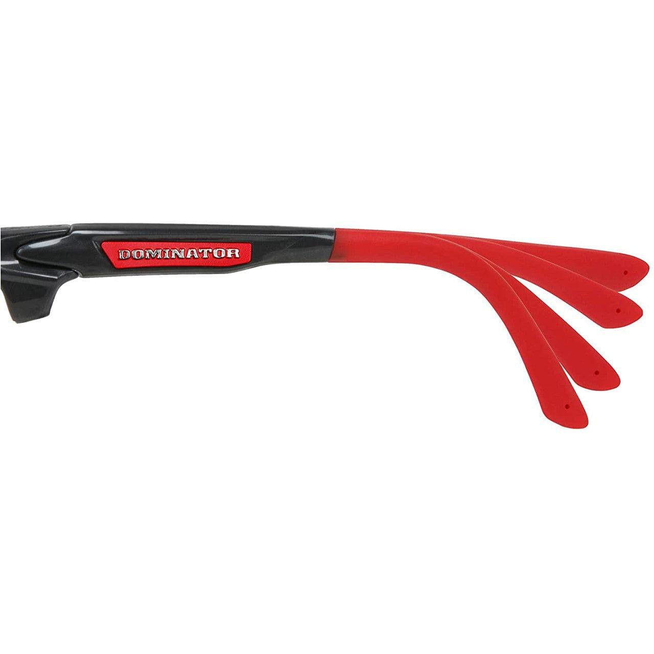 MCR Safety DM131R Dominator DM3 Safety Glasses Gray Red Frame Red Mirror Lenses Flexible Temple Arm Example