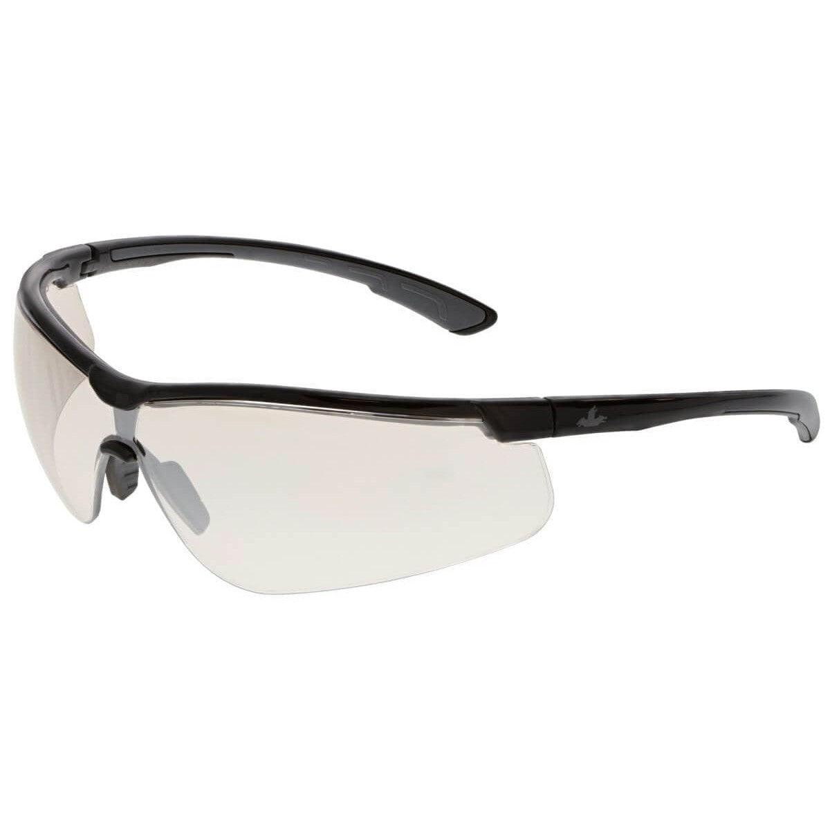 MCR Safety Klondike KD7 Safety Glasses with Black Frame and Indoor-Outdoor Mirror UV-AF Lens KD719AF