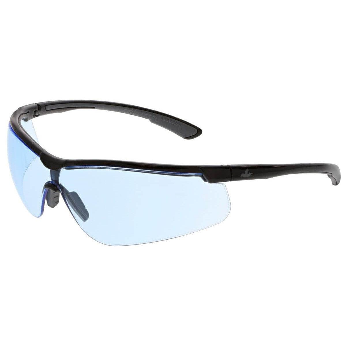MCR Safety Klondike KD7 Safety Glasses with Black Frame and Light Blue UV-AF Lens KD713AF
