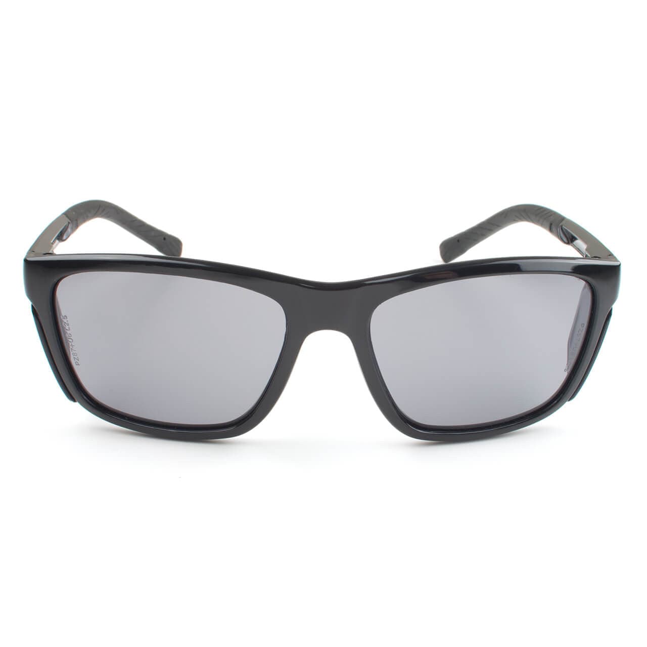 Metel M40 Safety Glasses with Black Frame and Gray Lenses Front View