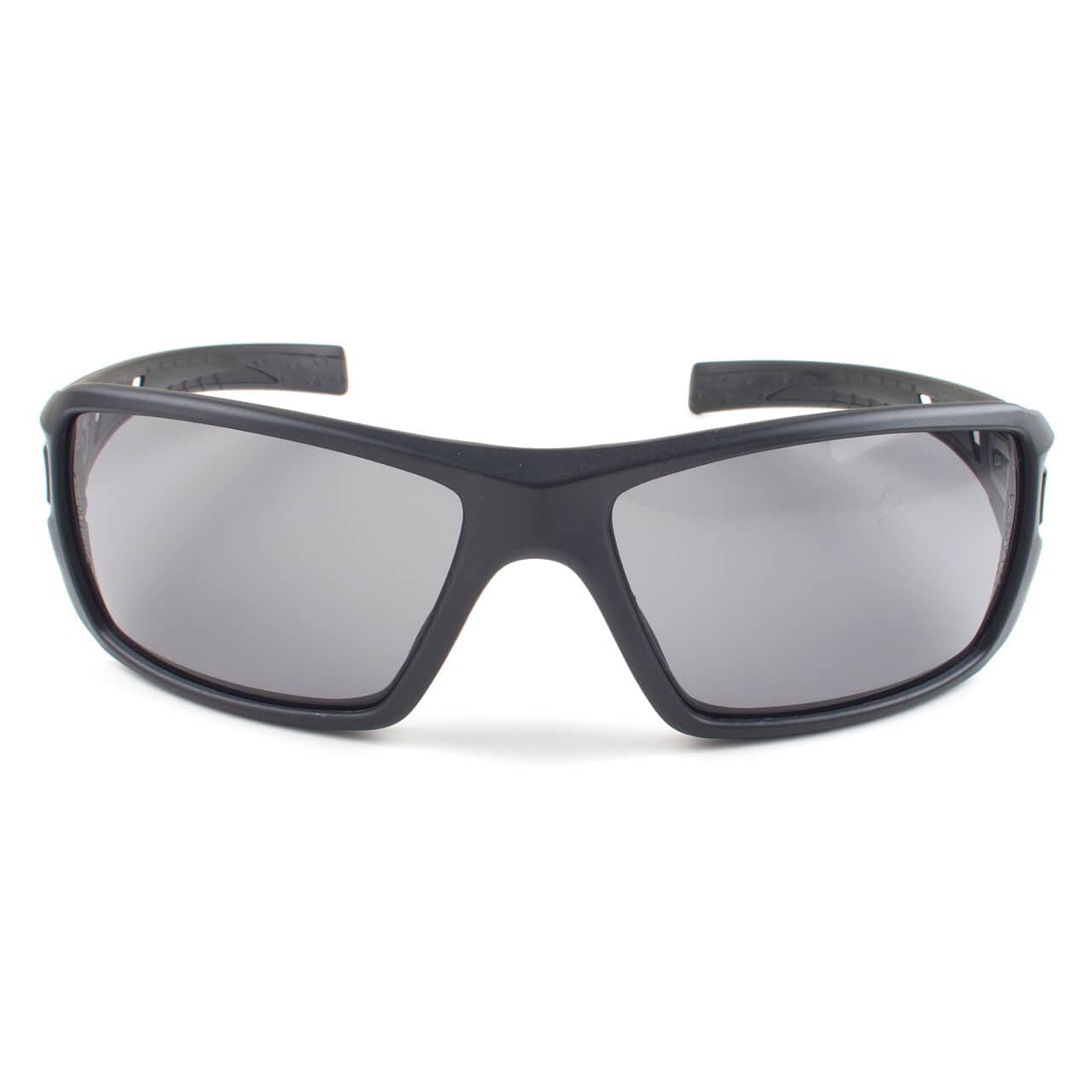 Metel M30 Safety Glasses with Black Frame and Gray Lenses Front View