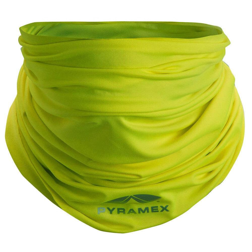 Pyramex MPB10 Hi-Vis Lime Multi-Purpose Cooling Band - Being Worn