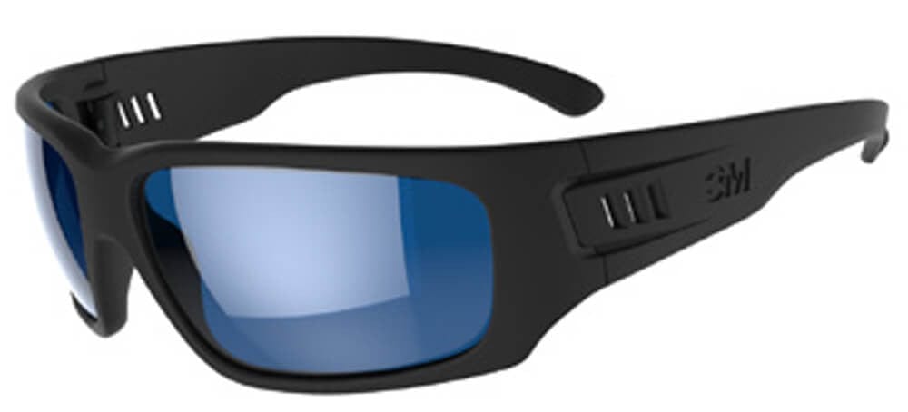 3M Maxim Elite 1000 Safety Glasses Black Frame Blue Mirror Anti-Fog Lens MXE1029AF-BLK