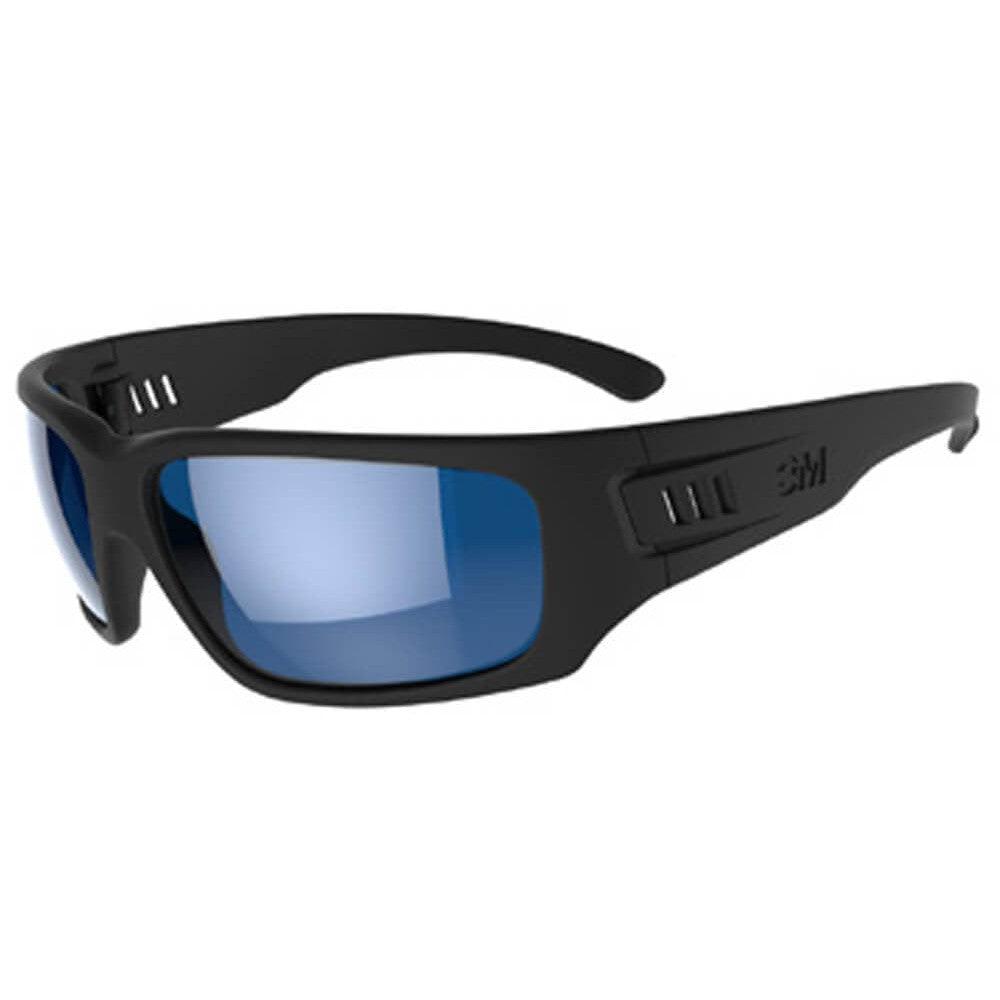 3M Maxim Elite 1000 Safety Glasses Black Frame Blue Mirror Anti-Fog Lens MXE1029AF-BLK