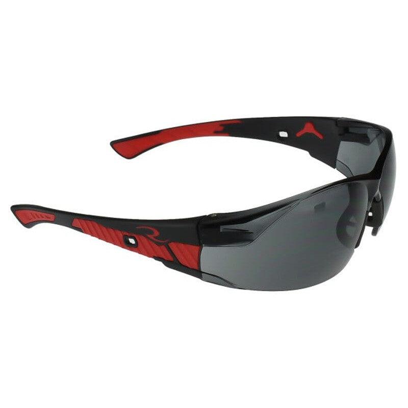 Radians Obliterator Foam-Lined Safety Glasses with Black/Red Frame and Smoke IQUITY Anti-Fog Lens
