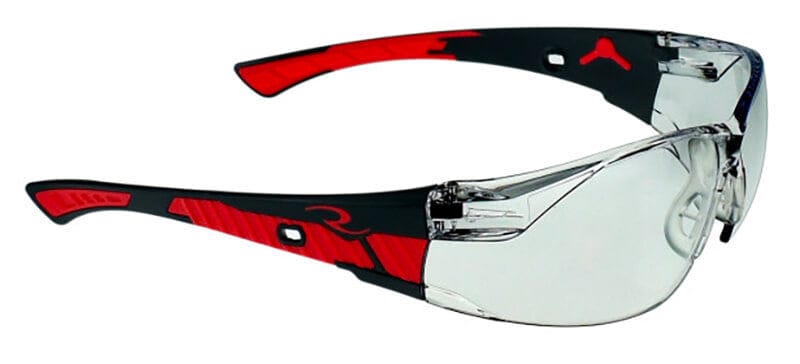 Radians Obliterator Safety Glasses with Black/Red Frame and Indoor-Outdoor Lens