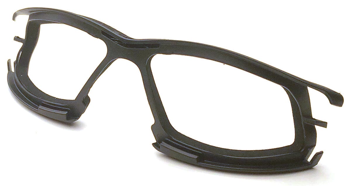 Radians Obliterator Foam-Lined Safety Glasses with Black/Red Frame and Smoke IQUITY Anti-Fog Lens - Foam-Lined Insert
