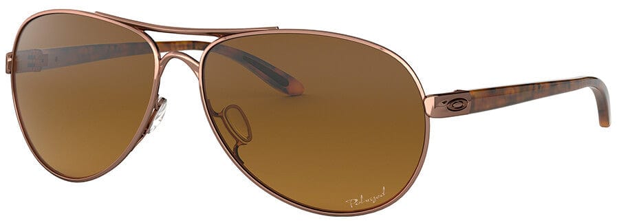 Oakley Feedback Sunglasses with Rose Gold Frame and VR50 Polarized Brown Gradient Lens OO4079-14
