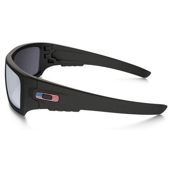 Oakley SI Ballistic Det Cord Sunglasses with Matte Black USA Flag Frame and Grey Lens - Side