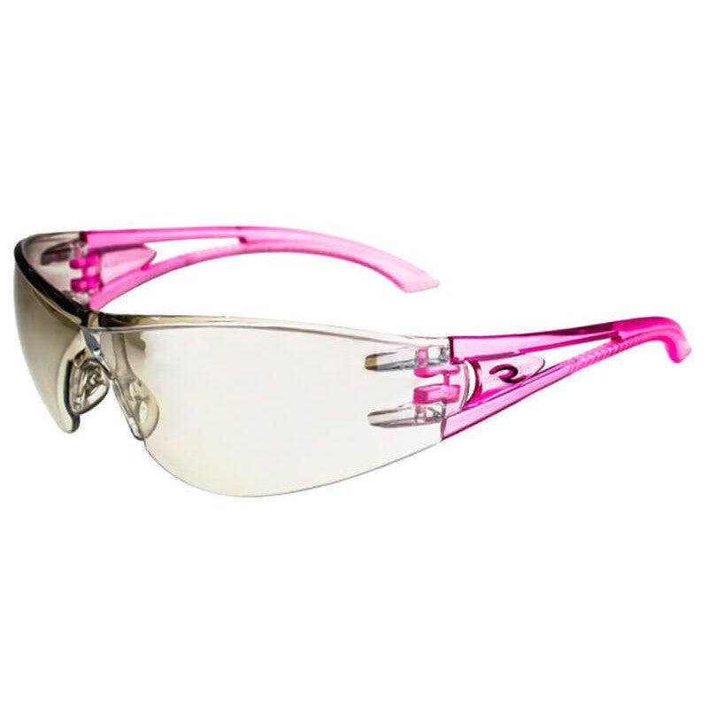 Radians Optima Safety Glasses with Pink Frame and Indoor-Outdoor Lens