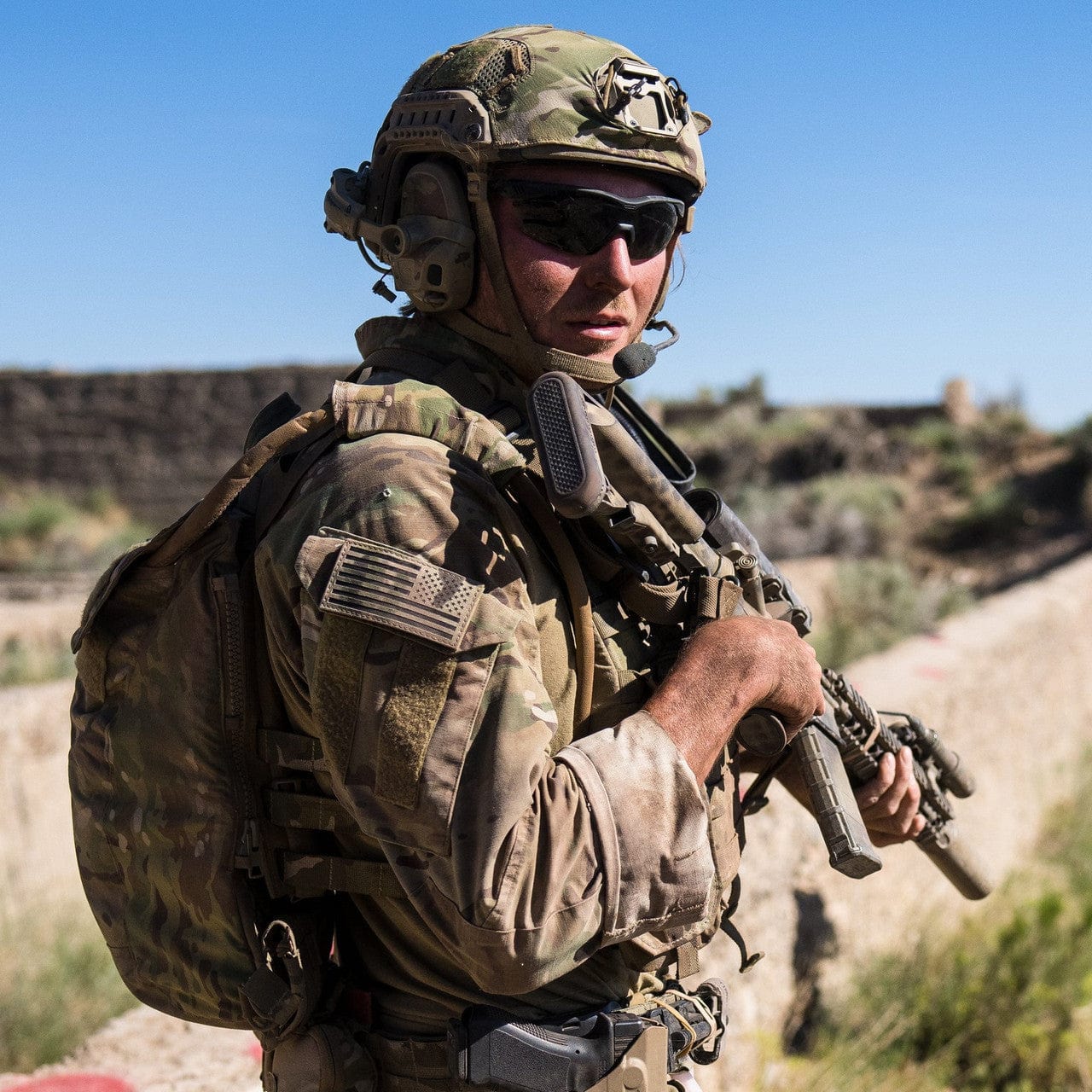 Edge Tactical Eyewear Overlord Shooting Glasses Kit HO611 Worn In The Field