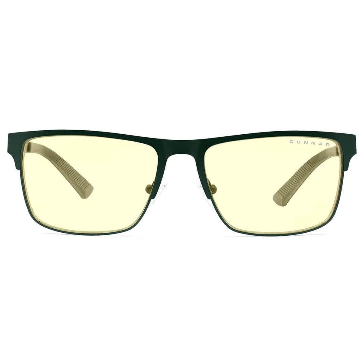 Gunnar Pendleton Computer Glasses with Moss Frame and Amber Lens PEN-09401 - Front View