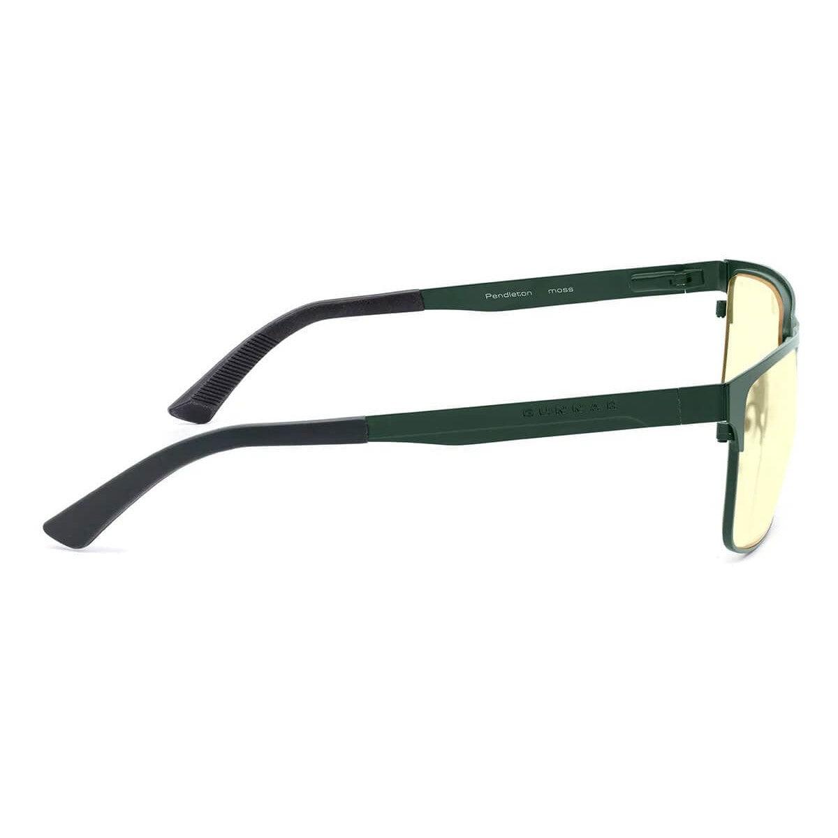 Gunnar Pendleton Computer Glasses with Moss Frame and Amber Lens PEN-09401 - Side View