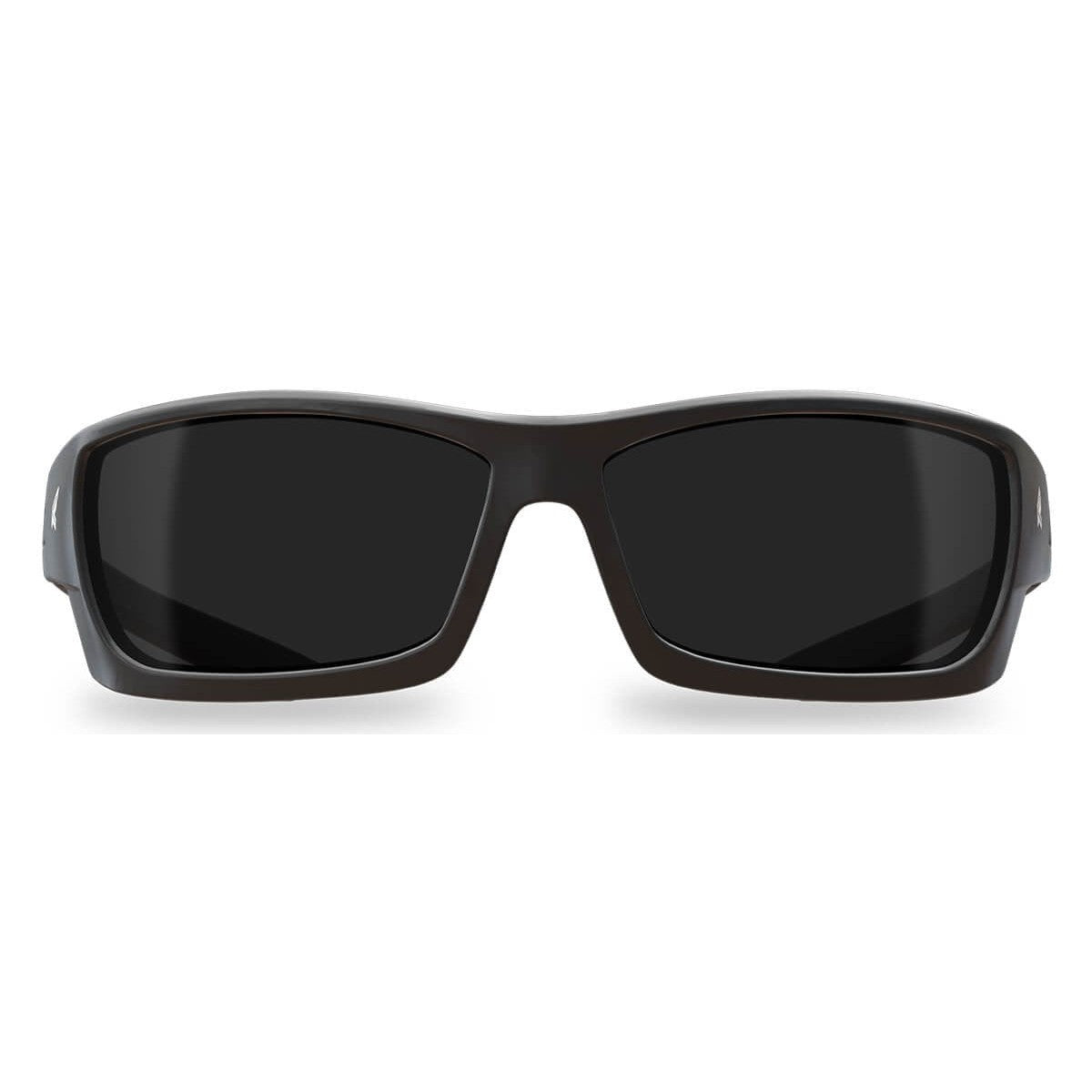 Edge Mazeno Slim Fit Safety Glasses with Black Frame and Smoke Lens PM116 - Front View