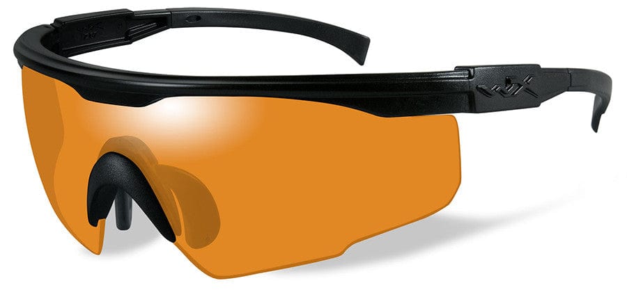 Wiley X PT-1 Ballistic Safety Glasses with Black Frame and Light Rust Lens