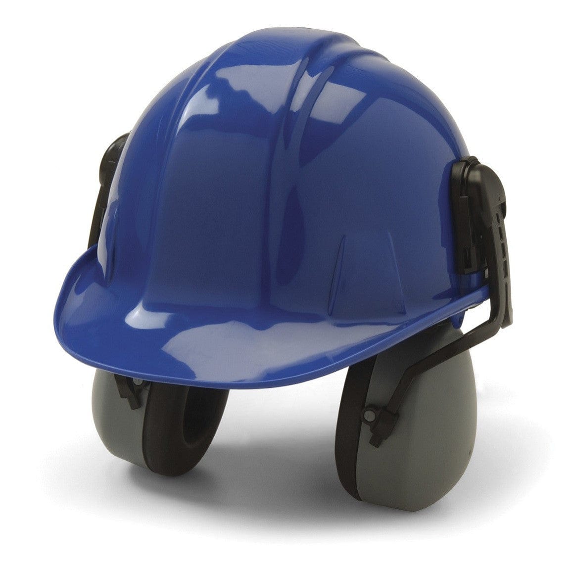 Pyramex CM6010 Gray Cap Mount Ear Muff, NRR 22 CM6010 Installed On Hard Hat