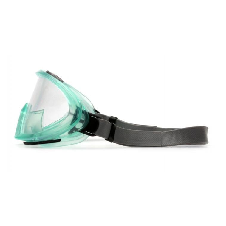 Pyramex Capstone Safety Goggles Green Frame Clear Anti-Fog Lens GC504TN Side