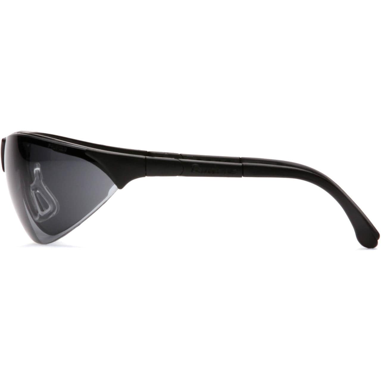 Pyramex Rendezvous Safety Glasses Black Frame Gray Lens SB2820S Side