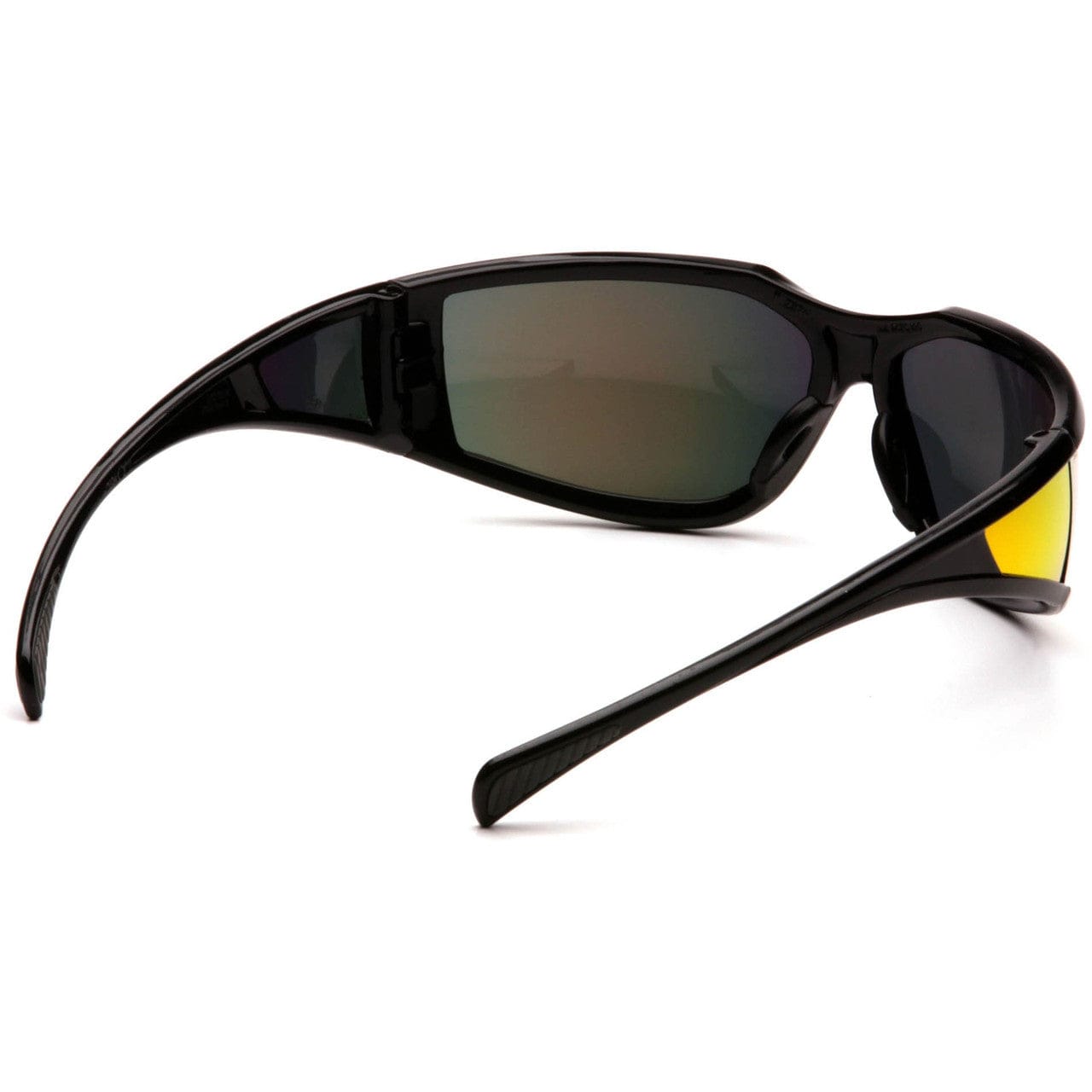 Pyramex Exeter Safety Glasses with Black Frame and Sky Red Mirror Anti-Fog Lens SB5155DT Back