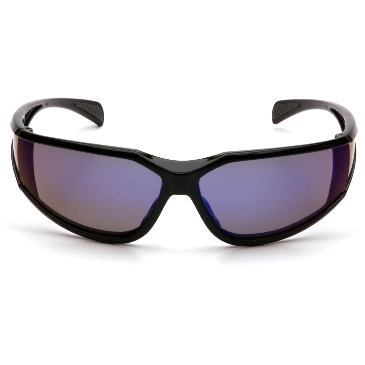 Pyramex Exeter Safety Glasses with Black Frame and Blue Mirror Anti-Fog Lens SB5175DT Front