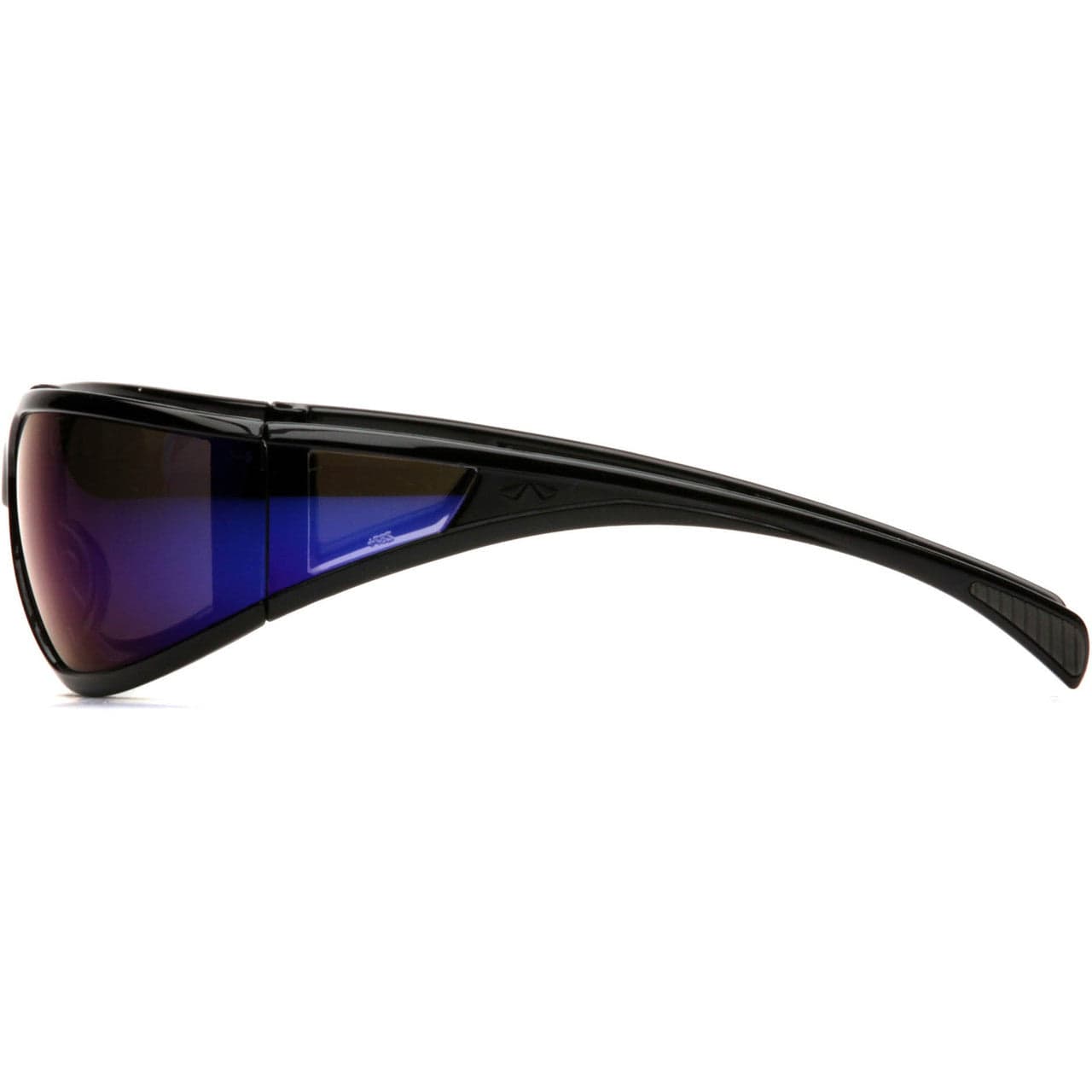 Pyramex Exeter Safety Glasses with Black Frame and Blue Mirror Anti-Fog Lens SB5175DT Side