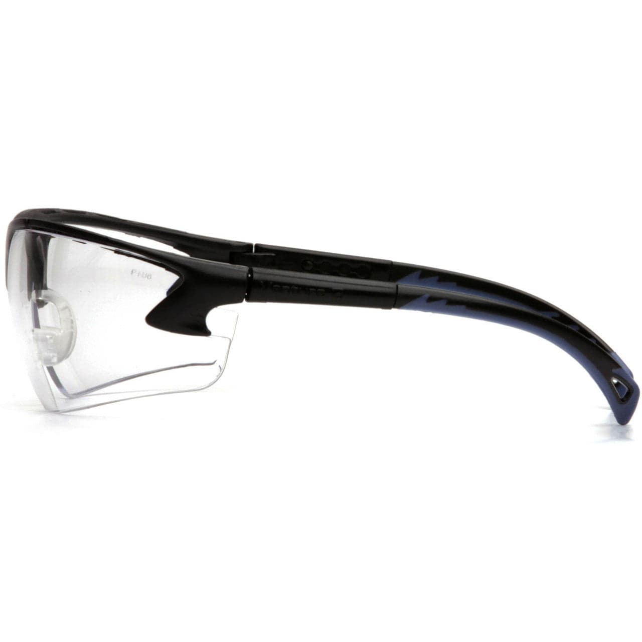 Pyramex Venture 3 Safety Glasses with Black Frame and Clear Anti-Fog Lens SB5710DT Side View