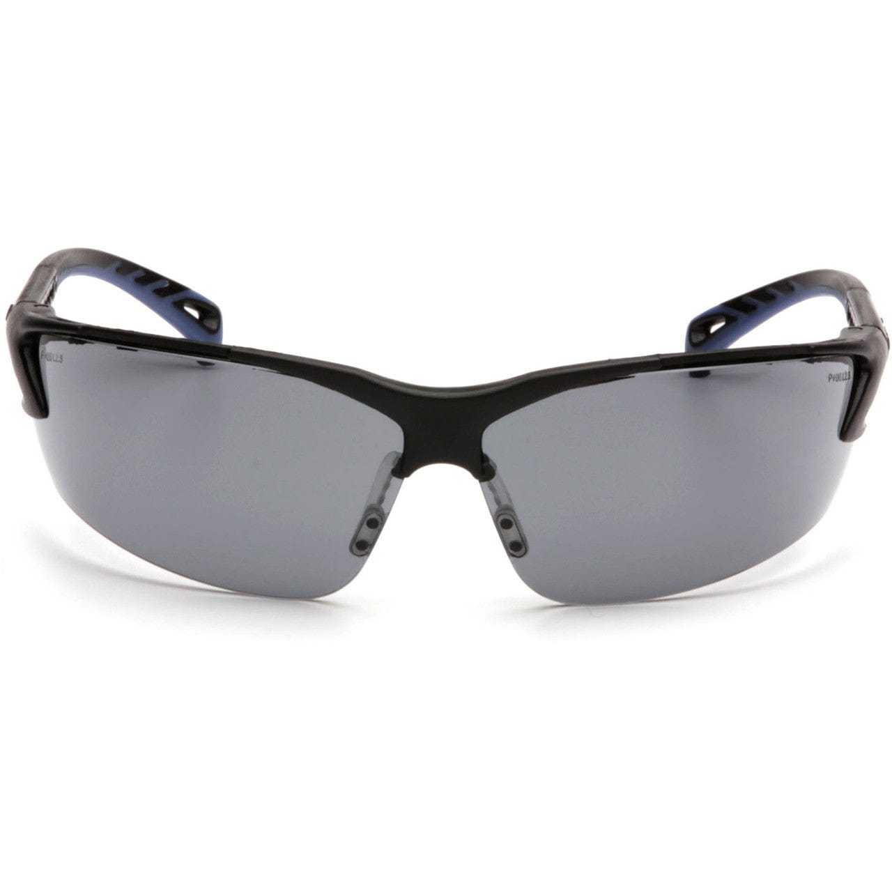 Pyramex Venture 3 Safety Glasses with Black Frame and Gray Anti-Fog Lens SB5720DT Front View