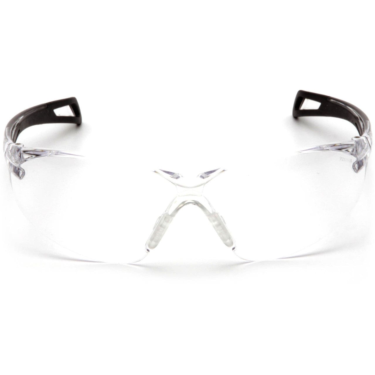 Pyramex PMXSlim SB7110ST Safety Glasses with Black Temples and Clear Anti-Fog Lens Front View