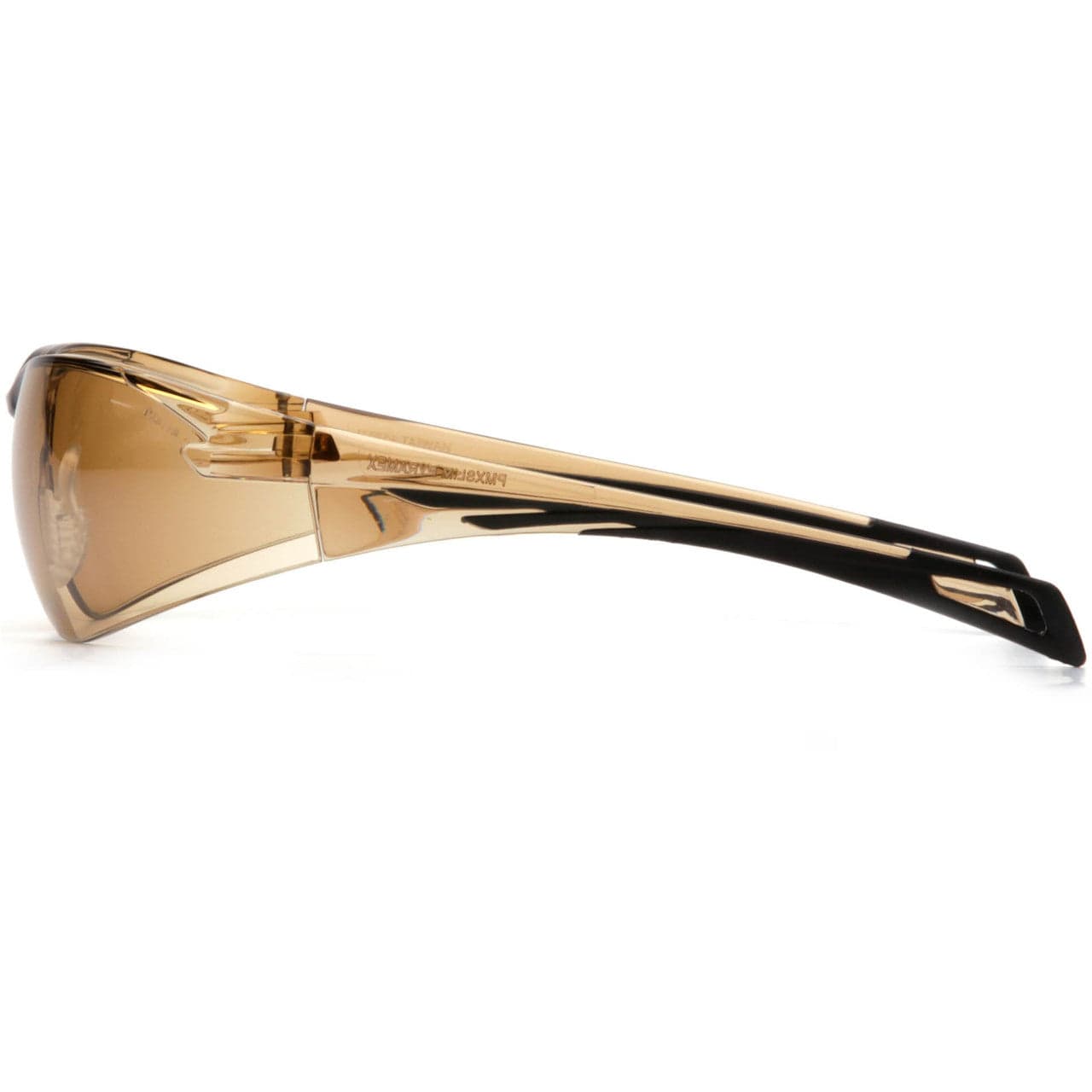 Pyramex PMXSlim SB7138S Safety Glasses with Black Temples and Bronze Lens Side View