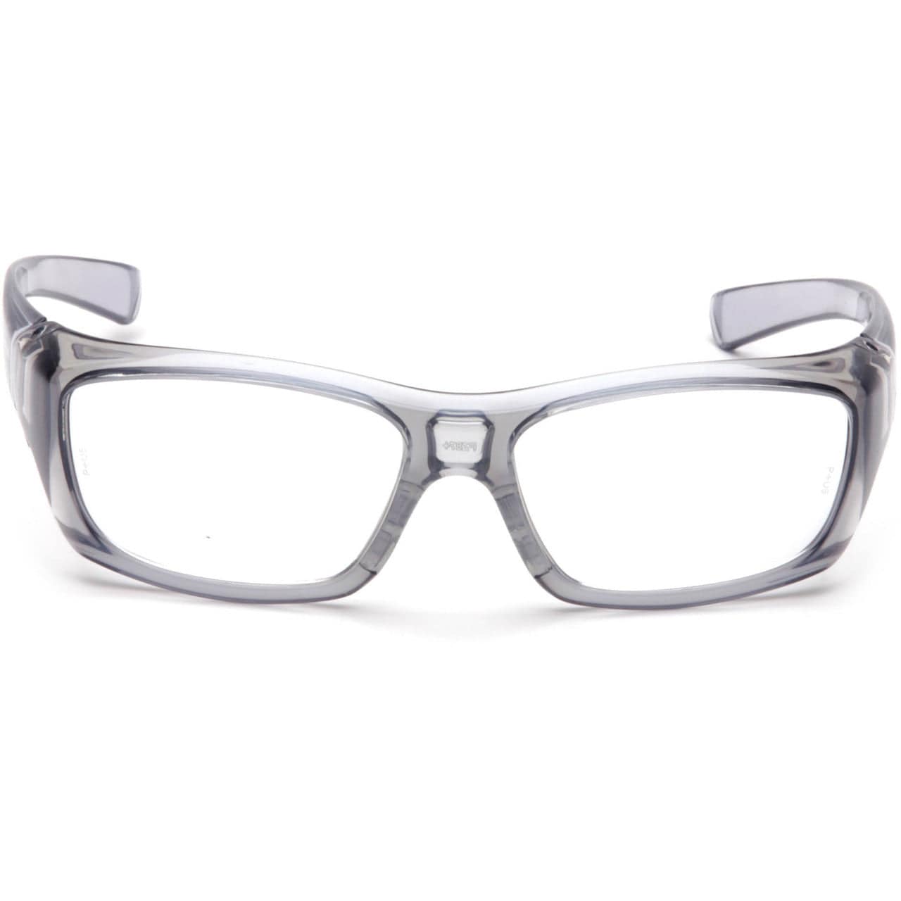 Pyramex Emerge Safety Glasses Translucent Gray Frame Clear Full Magnifying Lens Front