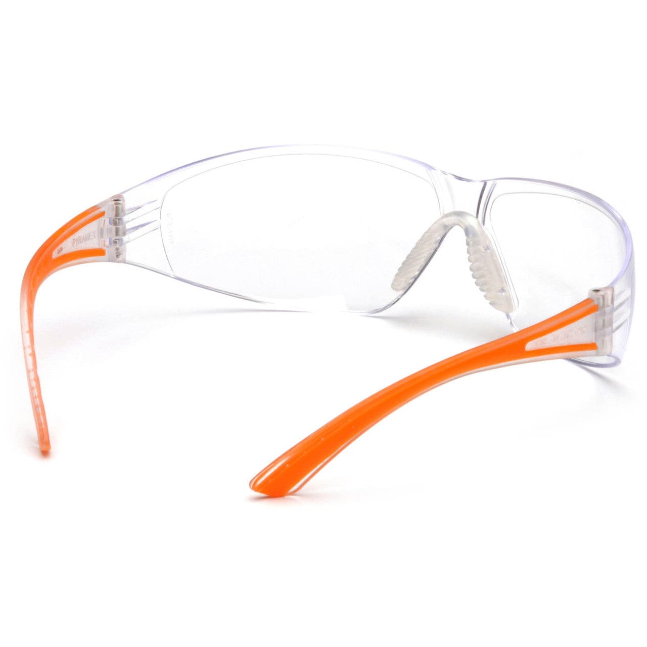 Pyramex Cortez Safety Glasses Orange Temples Clear Lens SO3610S Nosepiece