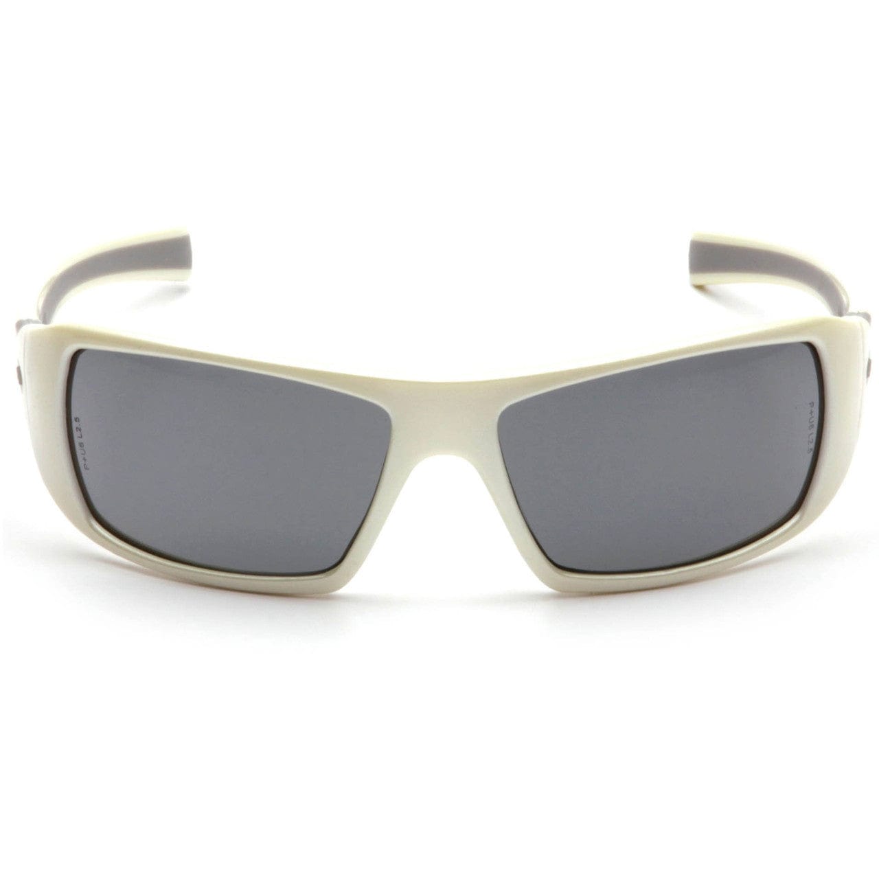 Pyramex Goliath Safety Glasses with Pearl White Frame and Gray Lens SW5620D Front View