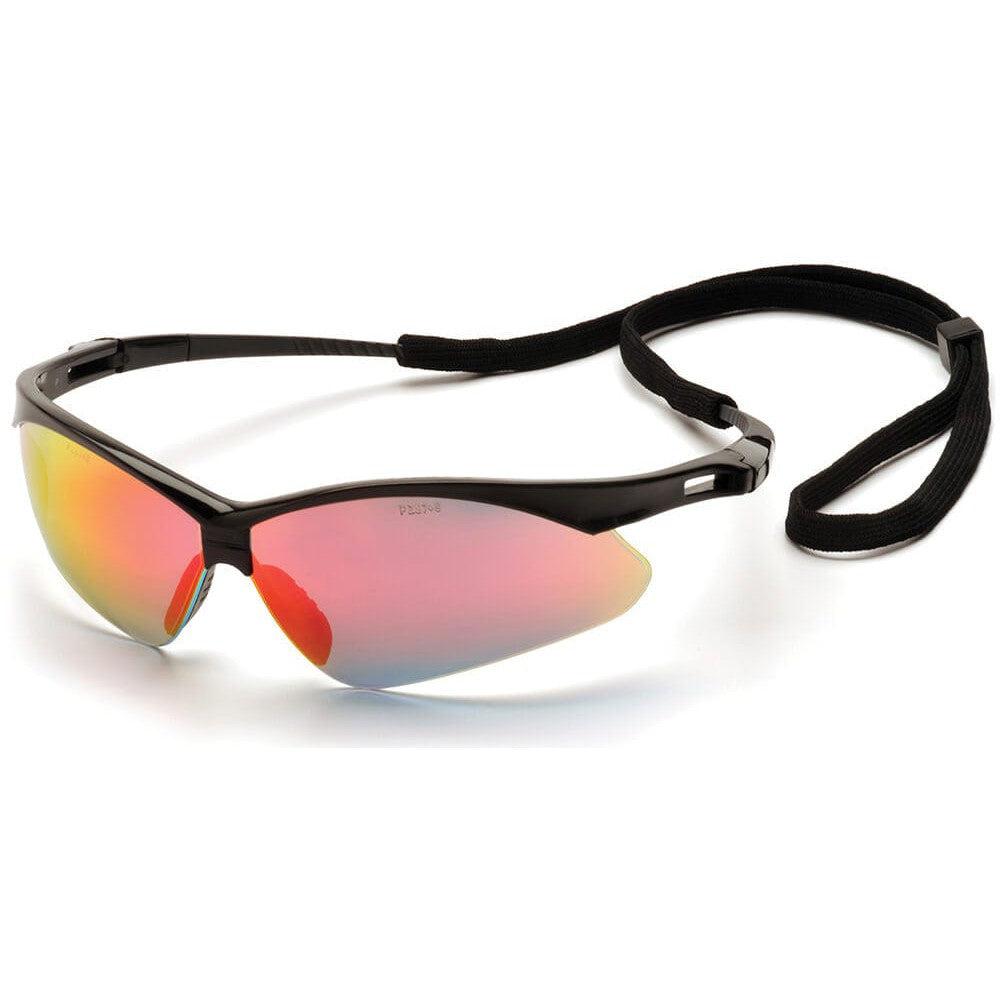 Pyramex PMXtreme Safety Glasses Black Frame Ice Orange Mirror Lens