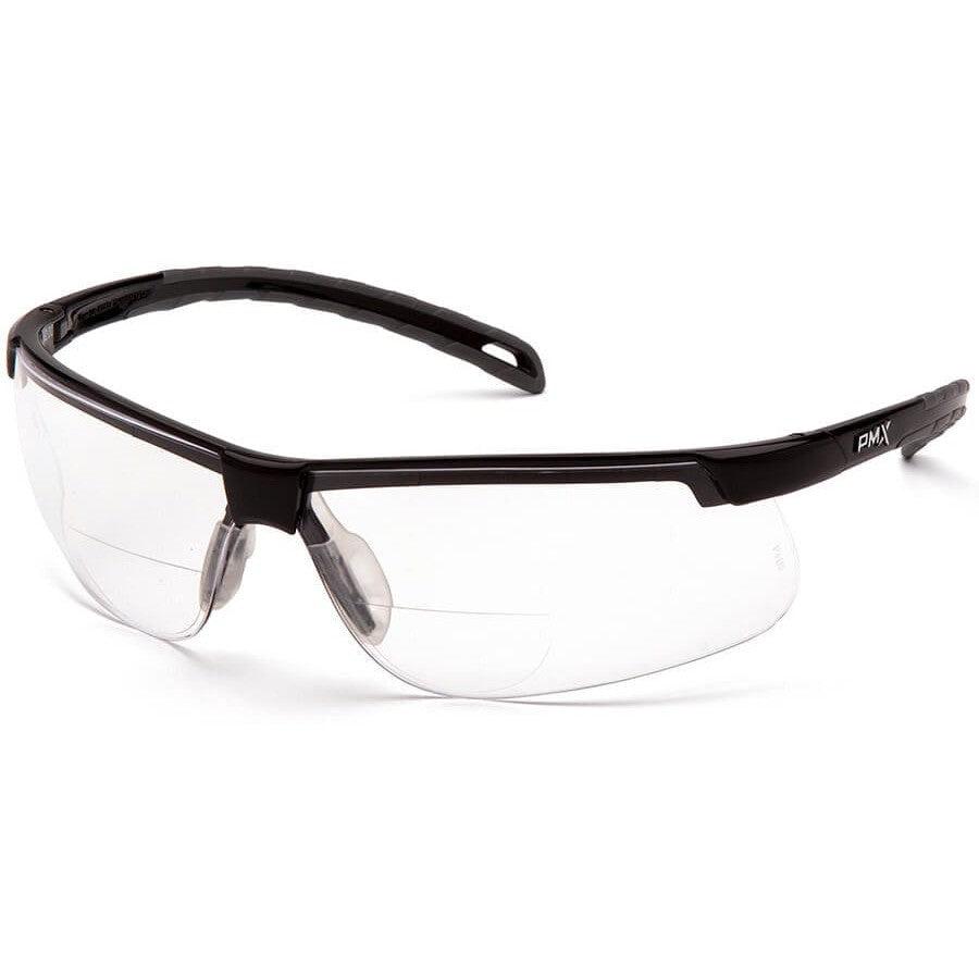 Pyramex Ever-Lite Reader Safety Glasses with Black Frame and Clear H2MAX Anti-Fog Lens