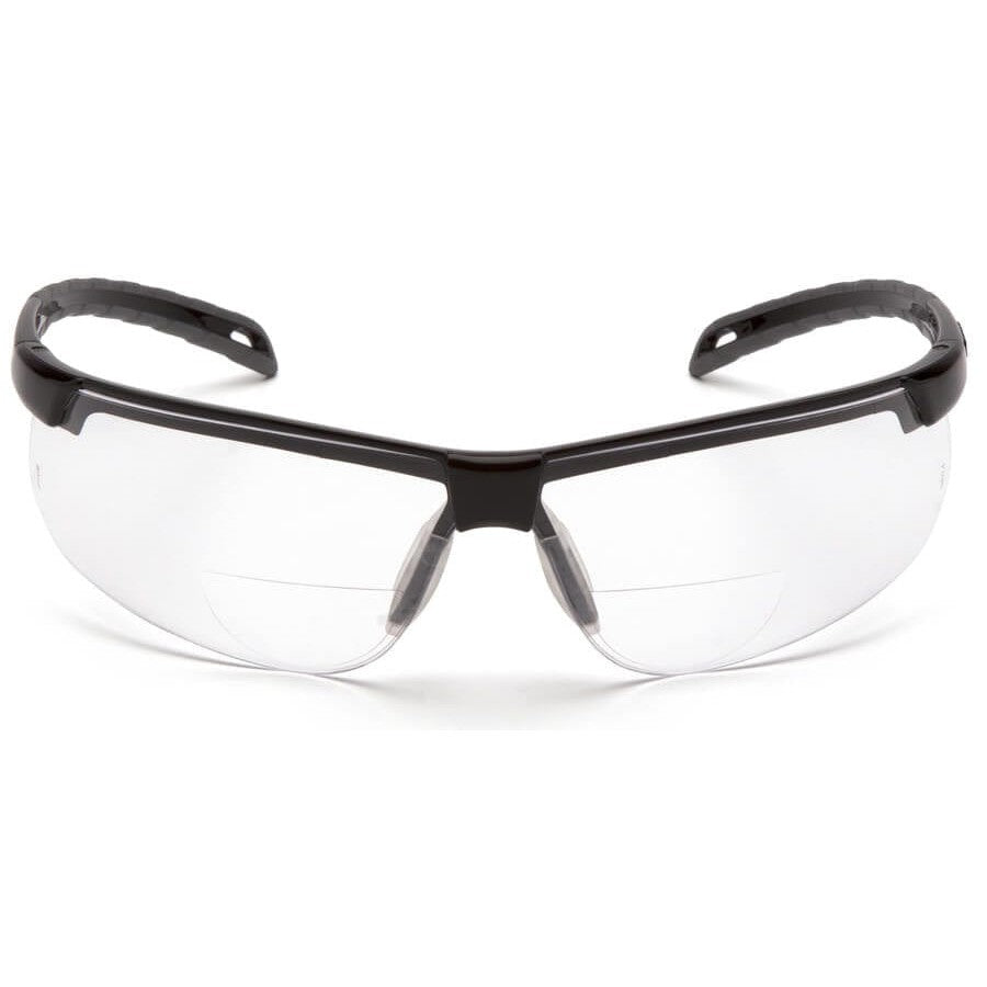 Pyramex SB8610RTM Ever-Lite Reader Safety Glasses with Black Frame and Clear H2MAX Anti-Fog Lenses - Front View