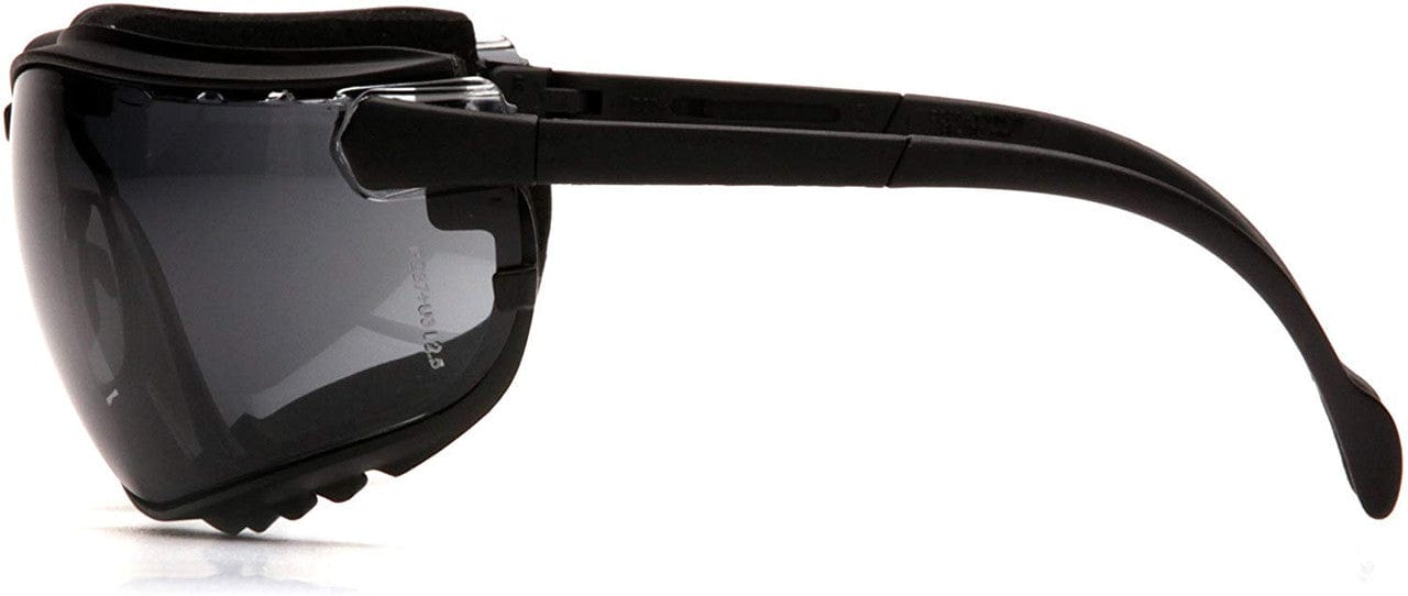Pyramex V2G Safety Glasses/Goggles with Black Frame and Gray H2MAX Anti-Fog Lens GB1820STM - Side View