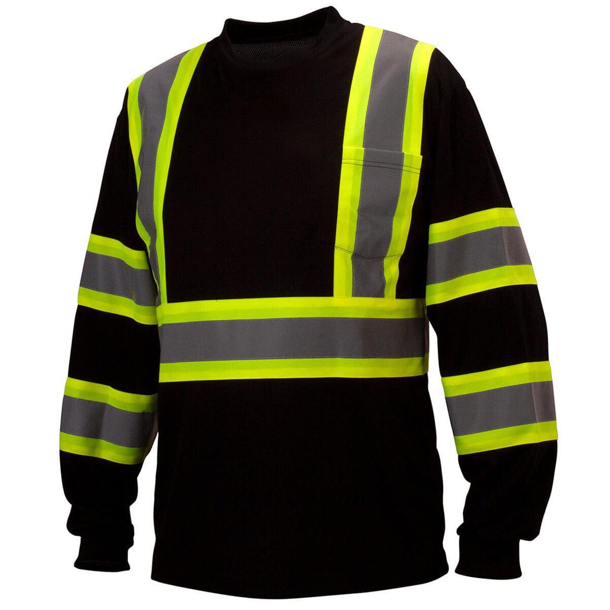 Pyramex RCLTS31 Type 0 Class 1 Black Hi-Vis Long Sleeve Safety T-Shirt