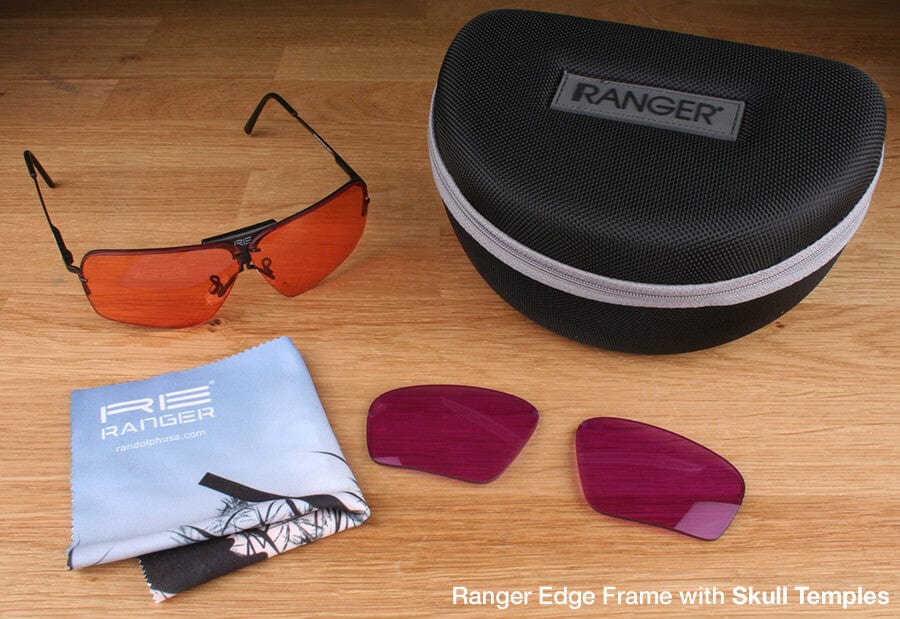 Randolph Edge 2-Lens Clay Kit with HD Medium and Dark Purple Lenses with Skull Temples