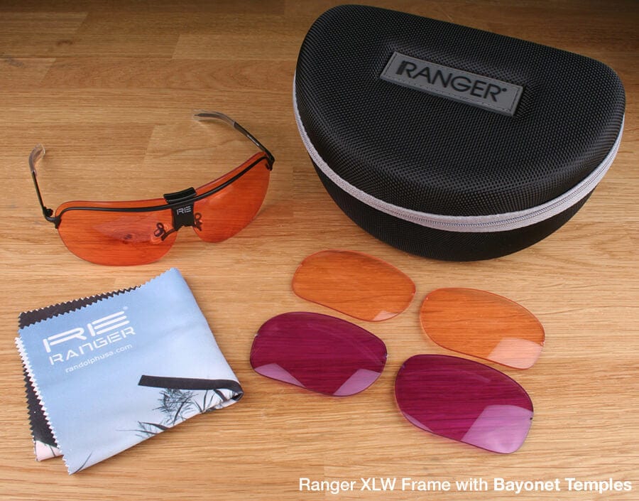 Randolph XLW 3-Lens Clay Kit with HD Light, HD Medium and Dark Purple Lenses with Bayonet Temples