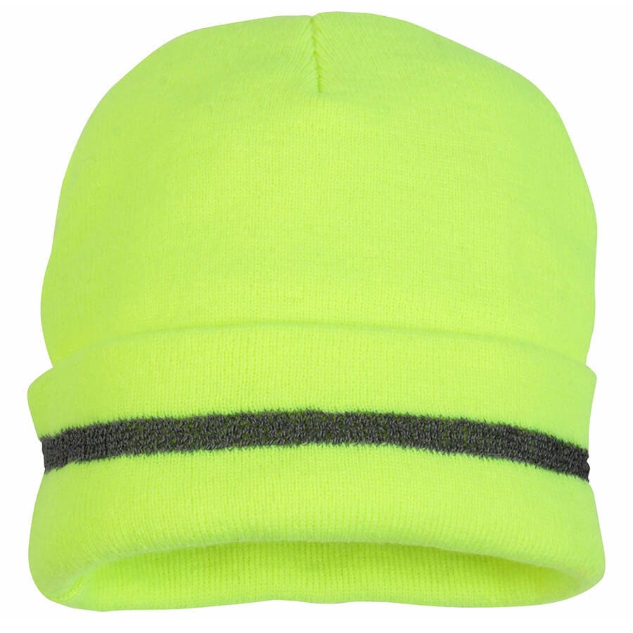 Pyramex Lumen-X Hi-Viz Yellow Knit Cap with Reflective Stripe