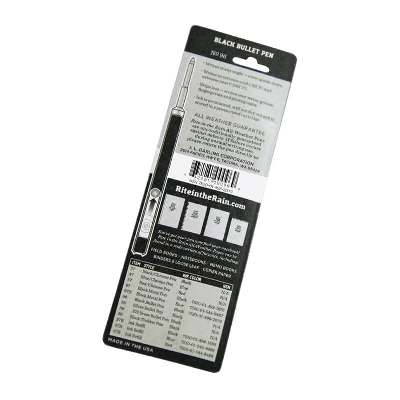 Rite In The Rain All weather Black Matte Bullet Pen-RITE-96-Safety Glasses USA-3