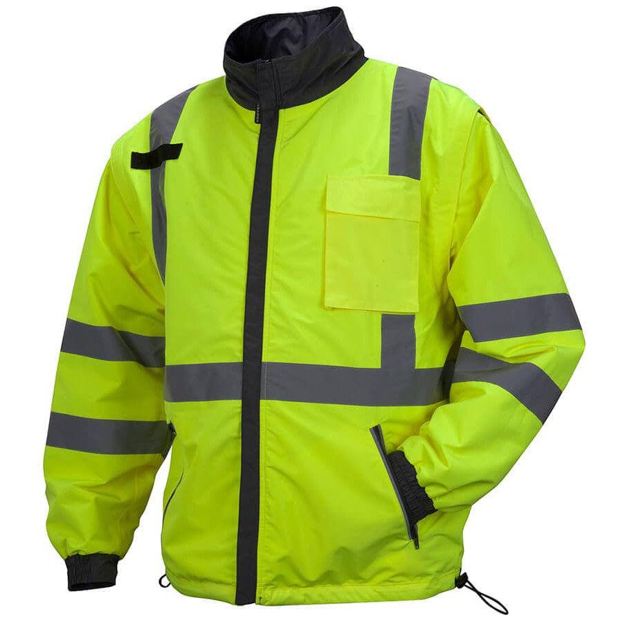 Pyramex RJR34 Reversible Class 3 Hi-Viz Lime 4-In-1 Safety Jacket